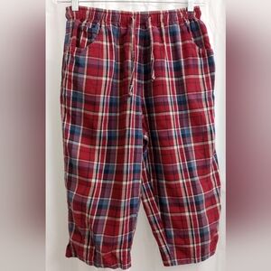 Jenny Buchanan Five-Pocket 100% Cotton Plaid Capri- Size: M